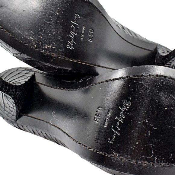 Elizabeth and James "Mazi" Black Snake Skin Platform Heels - Picture 11 of 13